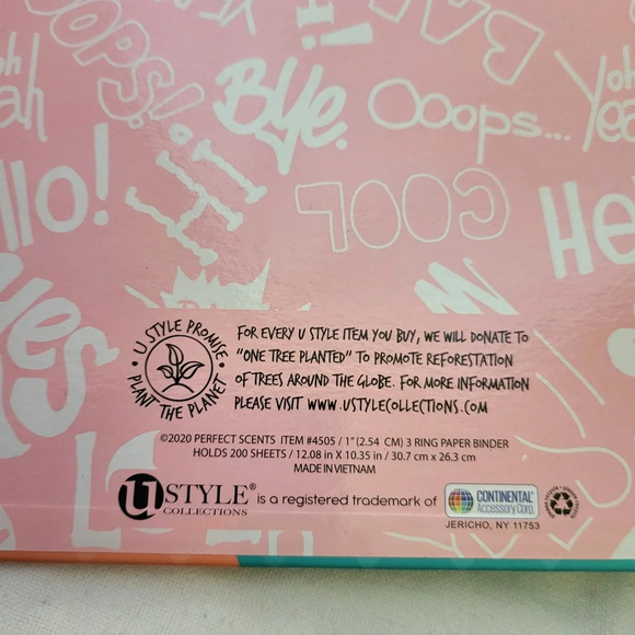 New U Style Perfect Scents Grape Scratch & Sniff 3-Ring 1" Fashion Binder - Picture 5 of 7